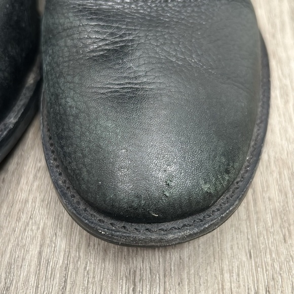 Tory Burch Julian Black Pebble Leather with Gold Emblem Tall Riding Boots Size 7 - Picture 7 of 16